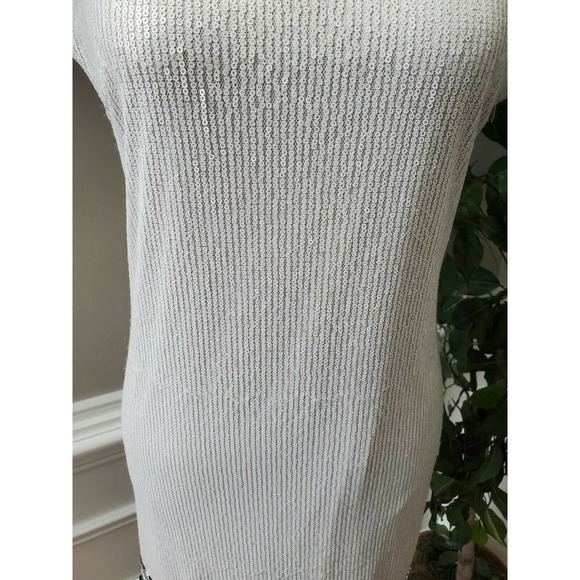 Emmelee Women's White Polyester Round Neck Cap Sleeve Knee Length Dress Size M - Picture 4 of 11